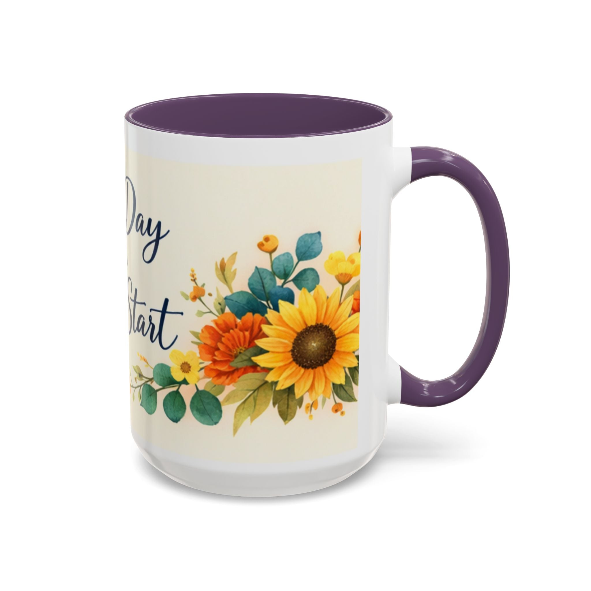 Every Day Is A Fresh Start mug | Floral sunflower coffee mug