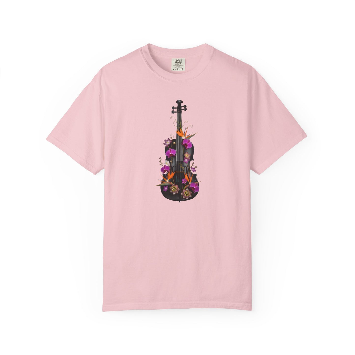 Floral Violin T-shirt | Botanical Music Instrument Tee