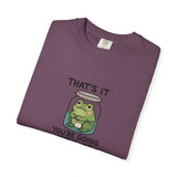 Glass Jar Frog Illustration T-shirt | Frog in Water Jar