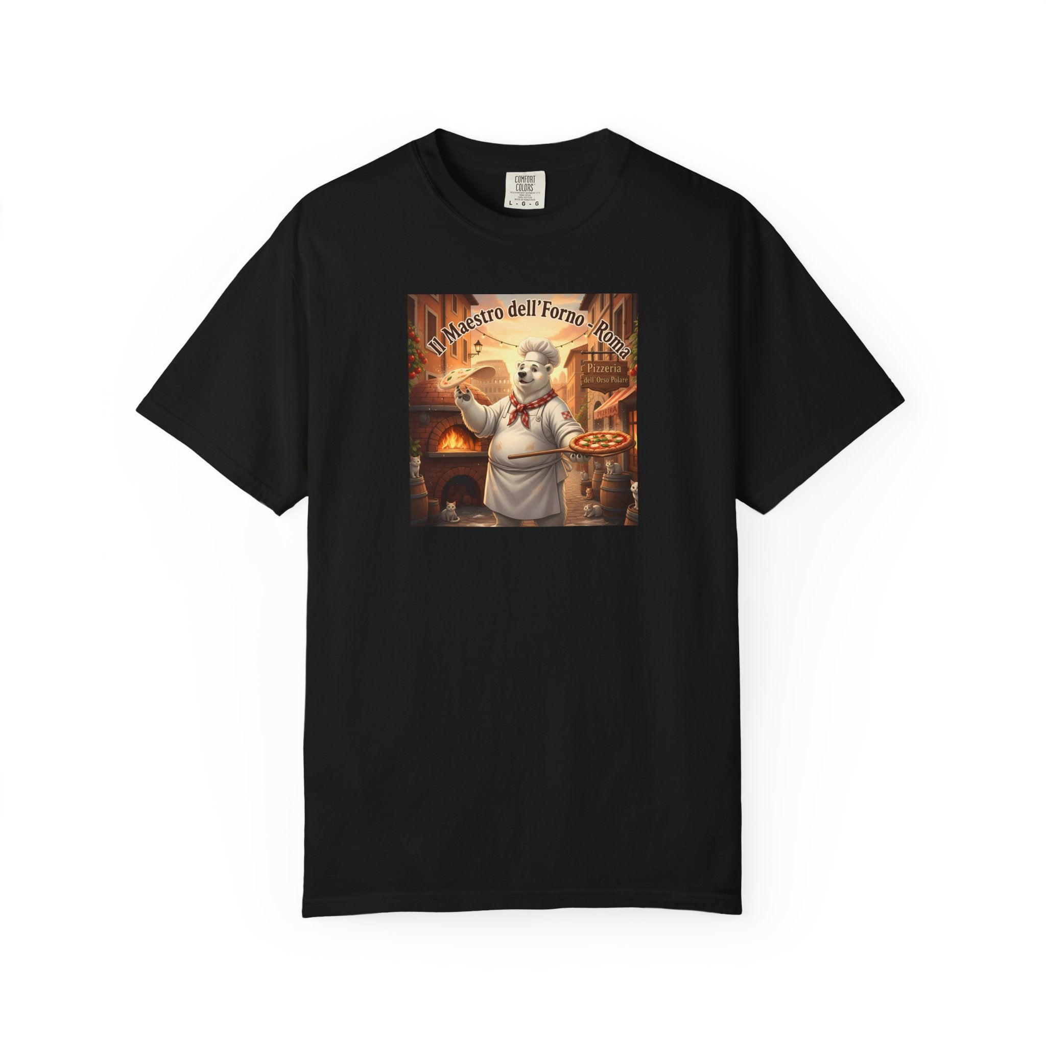 Polar Bear Italian Bakery Chef Pizza Maestro T-shirt | Vintage Pizzeria Illustration