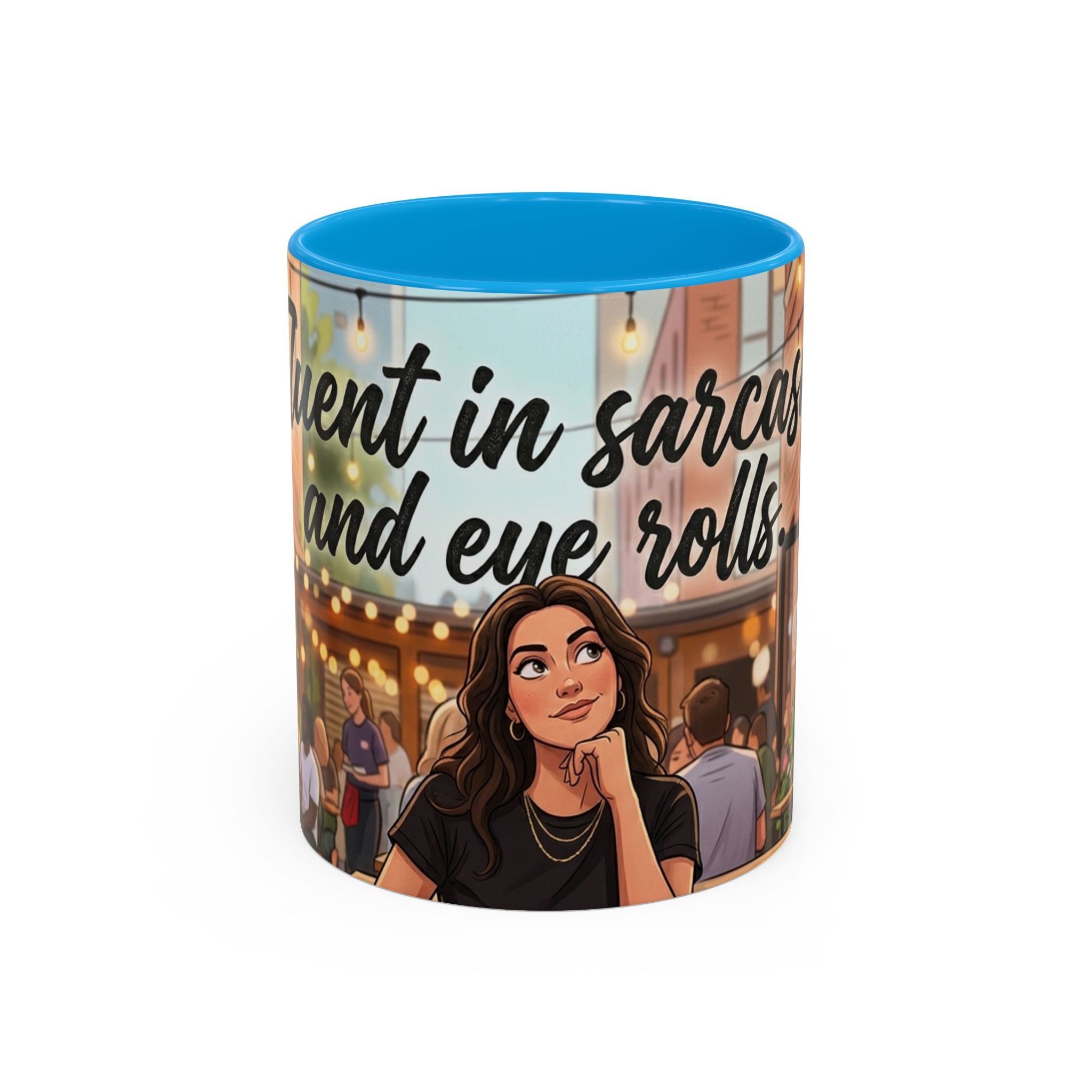 Sarcastic Girl Illustration Mug | 11oz or 15oz Colorful Ceramic