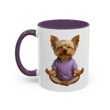 Meditating Yorkshire Terrier Mug | Accent Coffee Mug 11oz 15oz