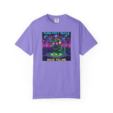 Purr-fect Beats Rave Feline DJ cat T-shirt | Neon EDM club design