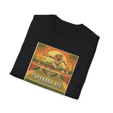 Capybara Ace Pickleball Player T-Shirt | Retro Tropical Court Design