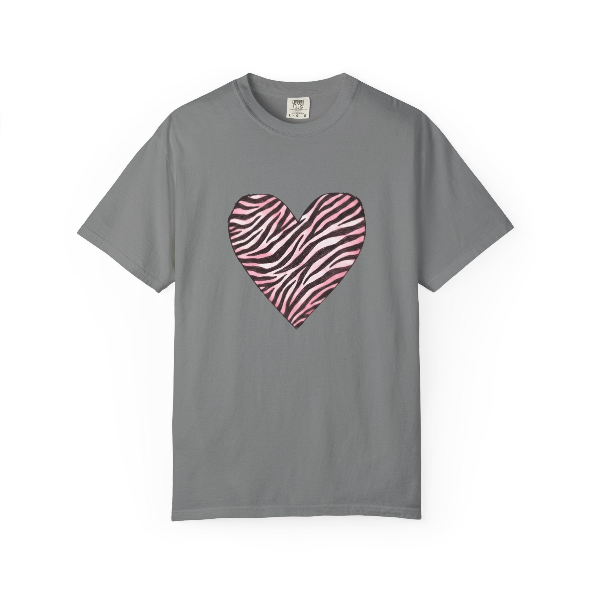 Pink Heart Zebra T-shirt | Romantic Zebra Heart Design