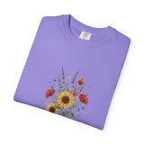 Sunflower and Wildflower Bouquet T-Shirt | Floral Botanical Garden Tee