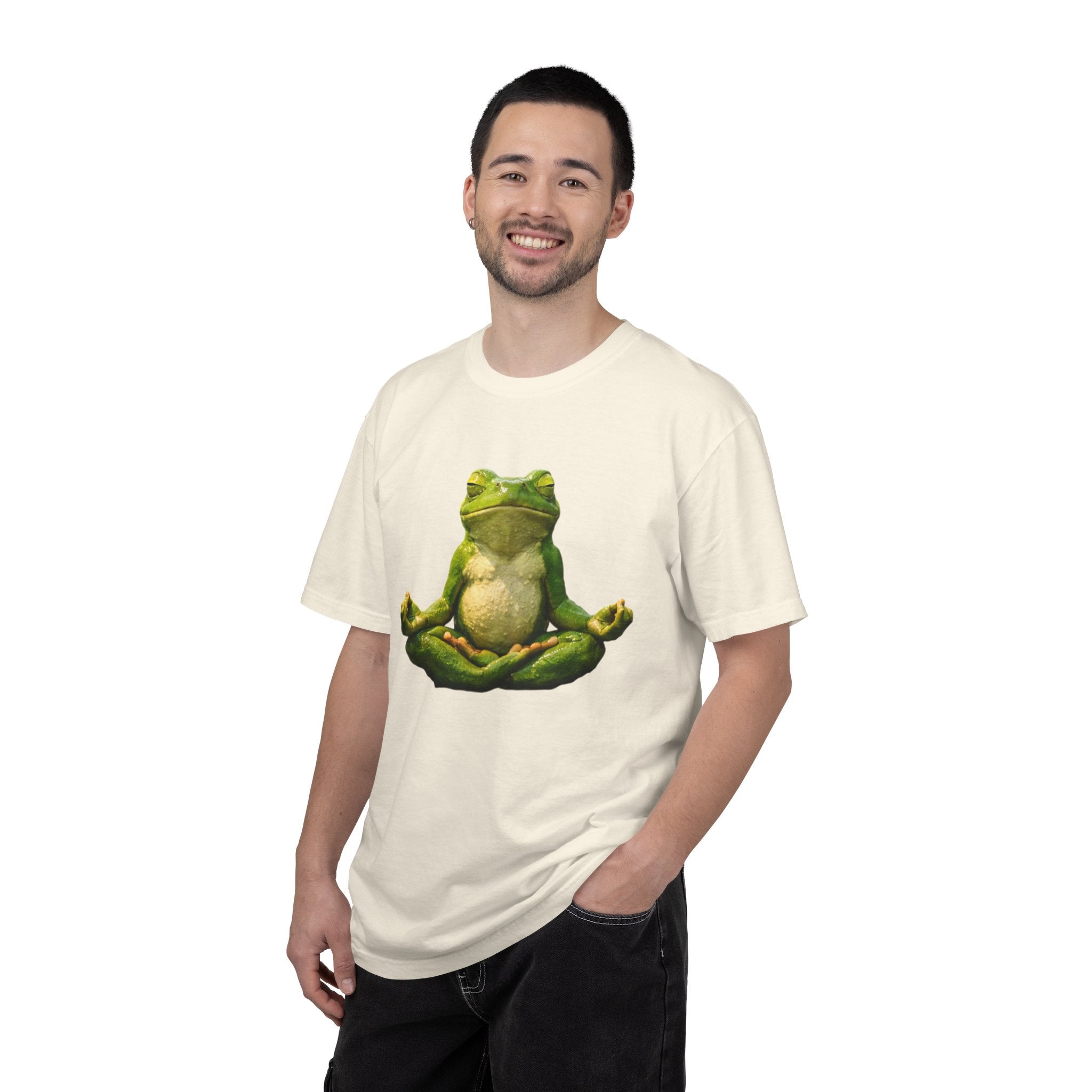 Meditating Frog T-shirt | Zen Yoga Frog Illustration, Relaxation Tee