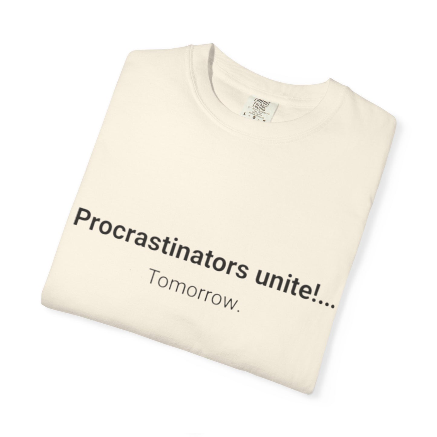 Procrastinators Unite... Tomorrow T-shirt | Funny Text Tee