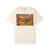 Jurassic Dink Pickleball Dinosaur Arcade Poster T-Shirt | Retro Video Game Shirt