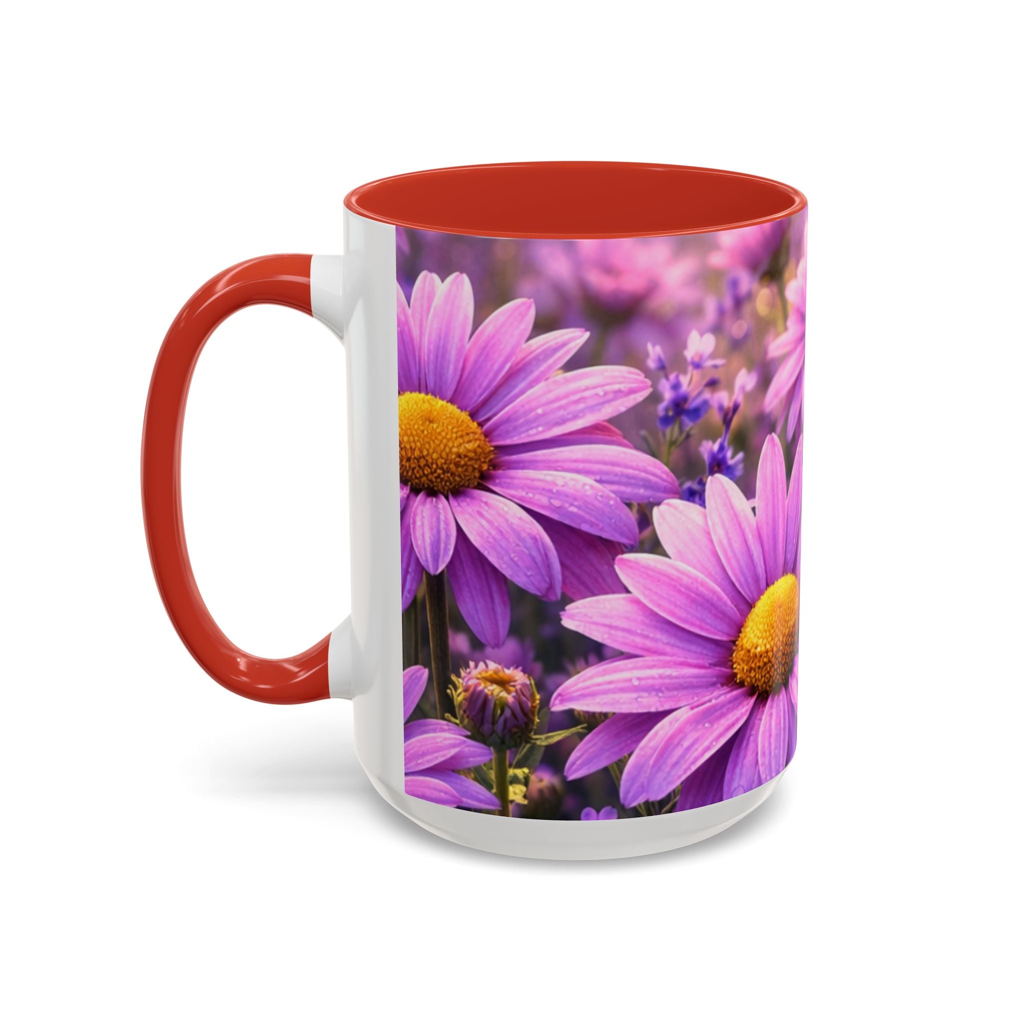 Purple Daisy Floral Mug | Accent Coffee Mug 11oz 15oz