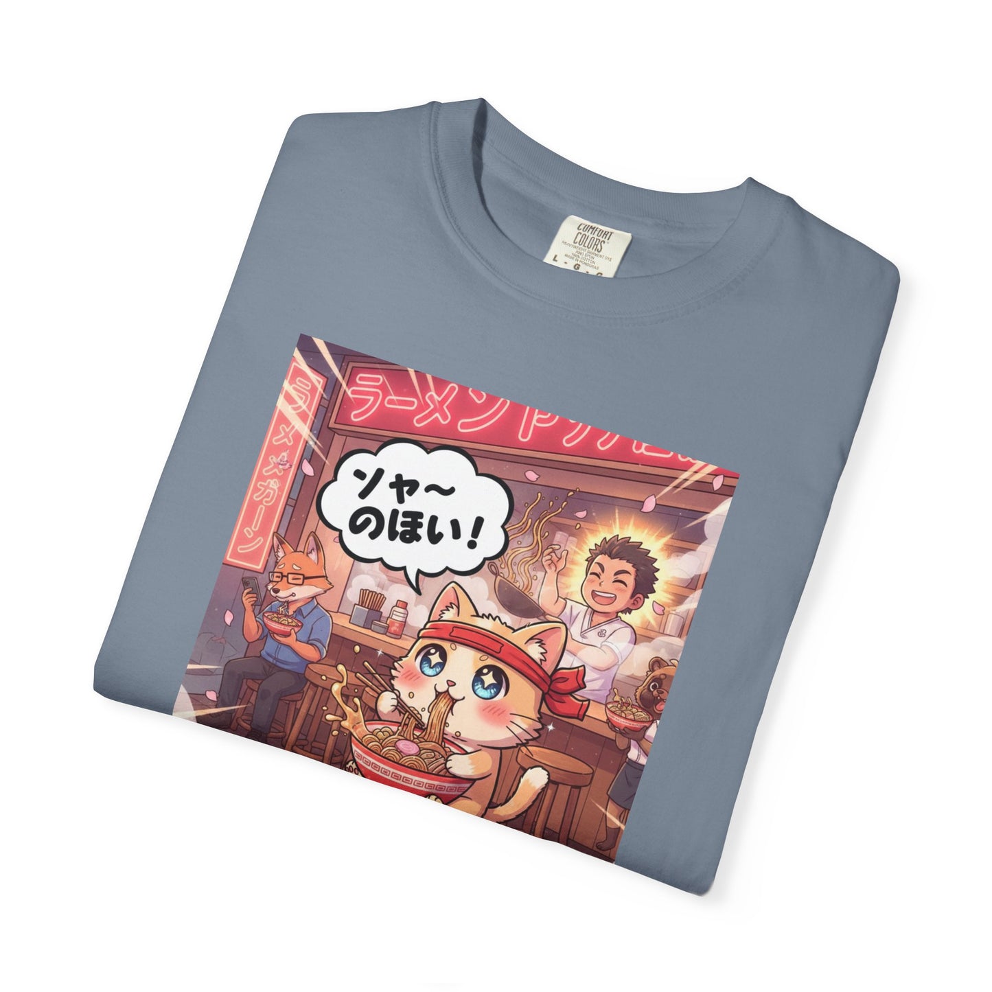Kawaii Cat Ramen Shop T-Shirt | Anime Noodle Bar Illustration