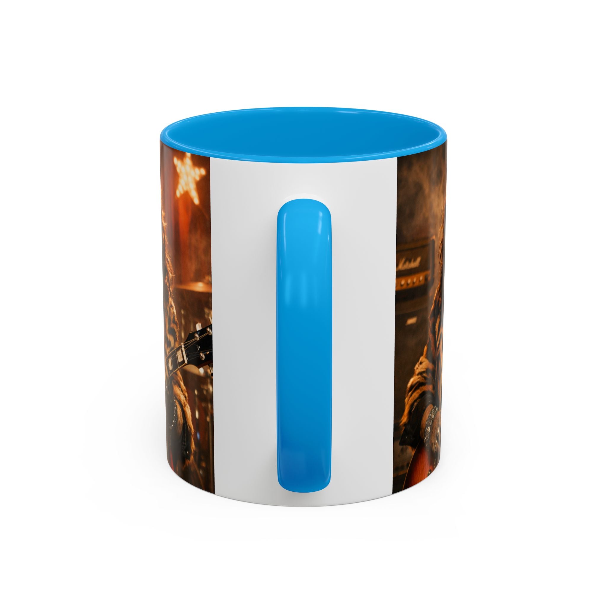 Rockstar Capybara with Guitar Mug | Color Accent Coffee Cup 11oz 15oz