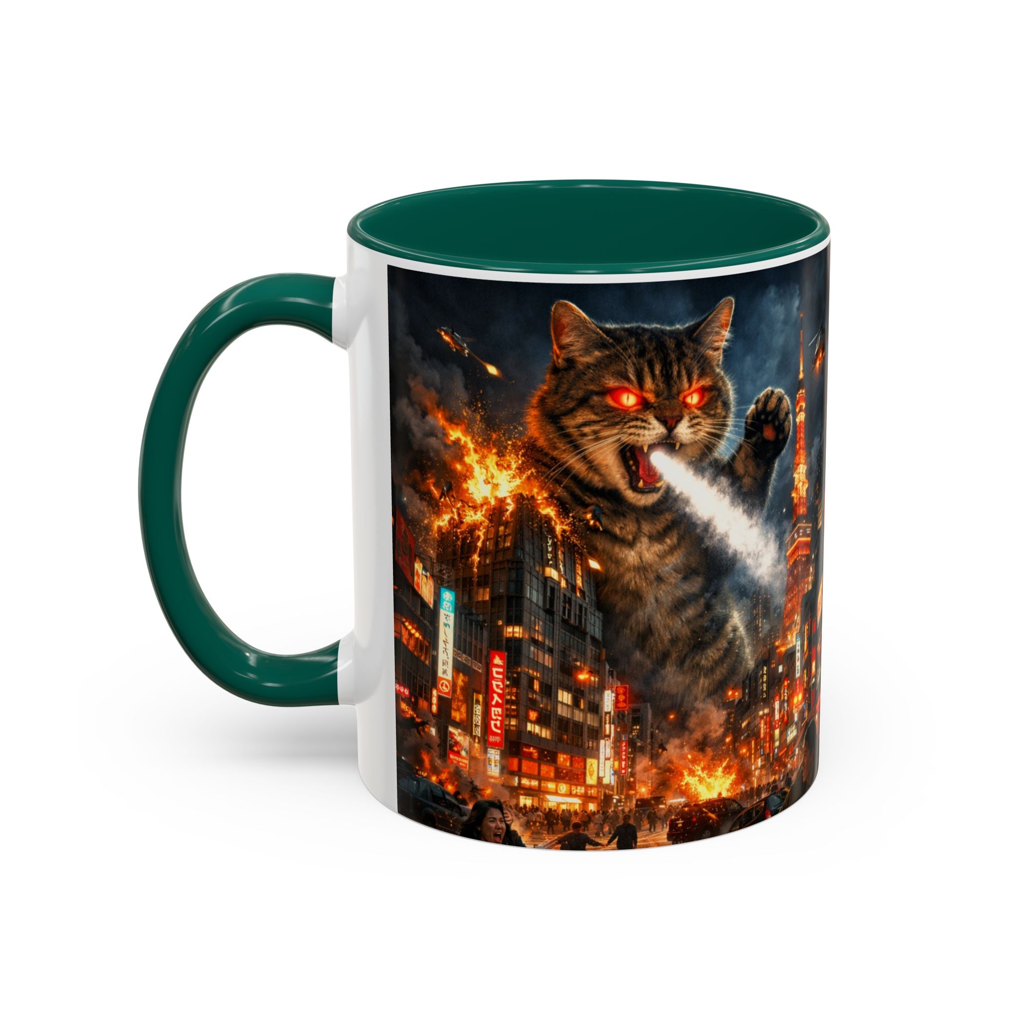Catzilla Tokyo Cityscape Mug | Color Interior 11oz 15oz
