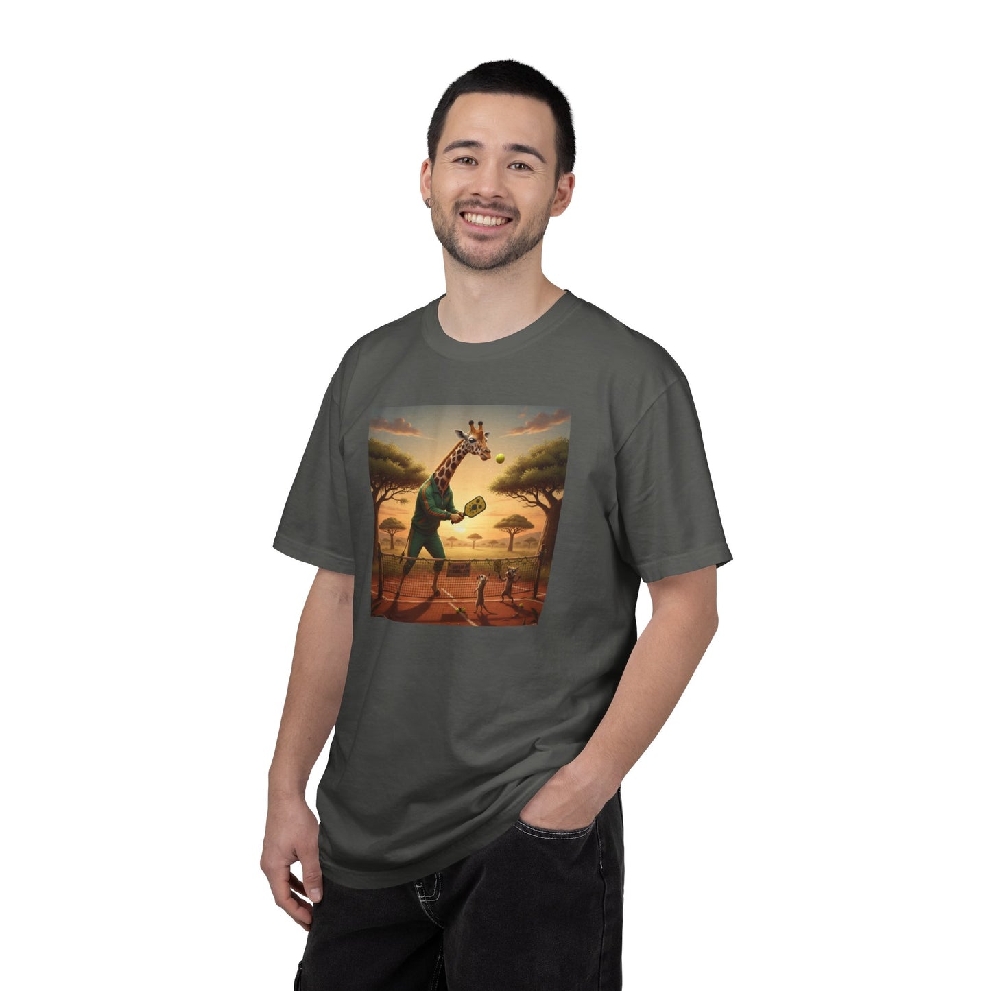 Long-Neck Larry  Pickleballer Unisex Garment-Dyed T-shirt
