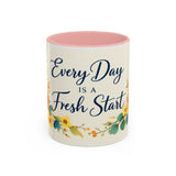 Every Day Is A Fresh Start mug | Floral sunflower coffee mug