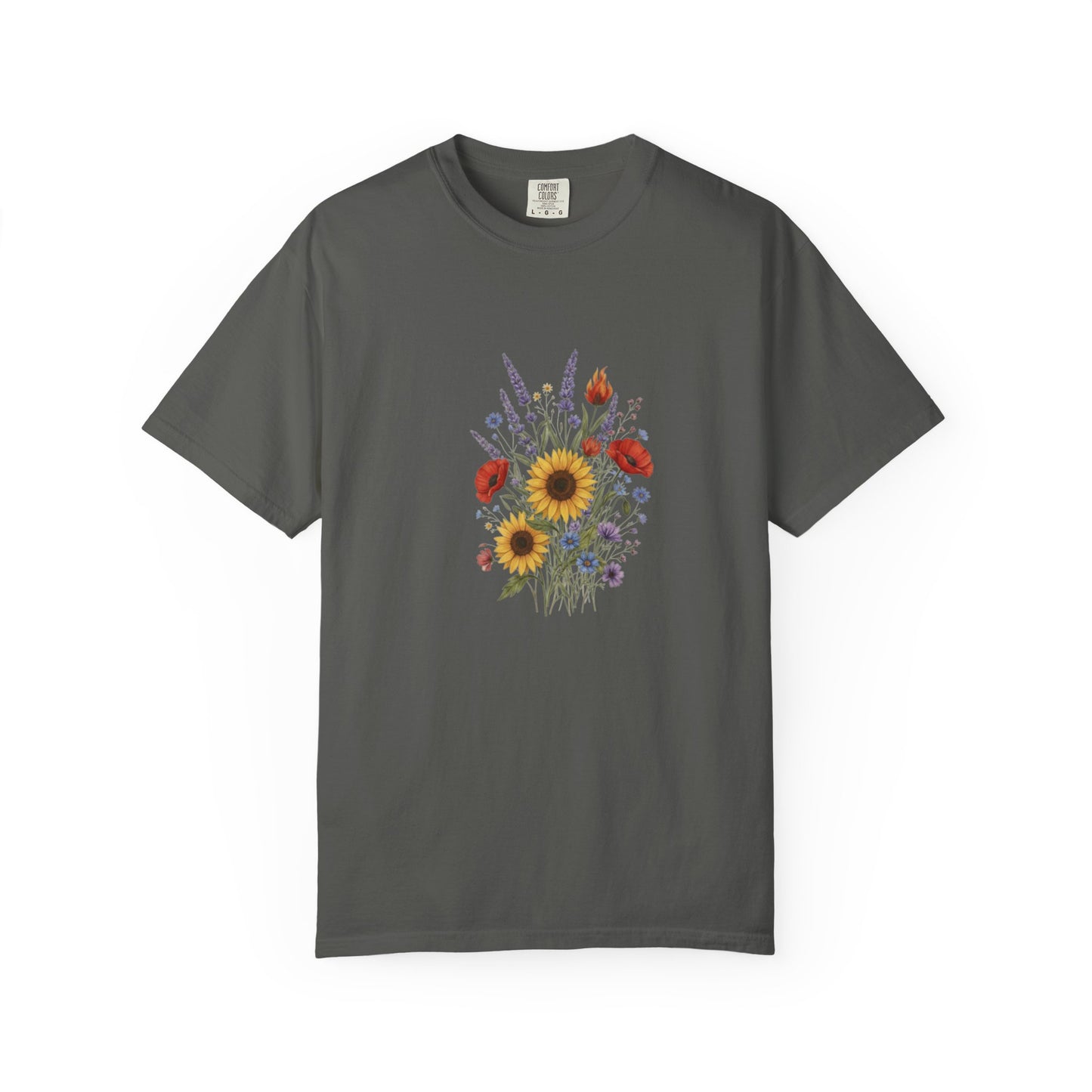 Sunflower and Wildflower Bouquet T-Shirt | Floral Botanical Garden Tee