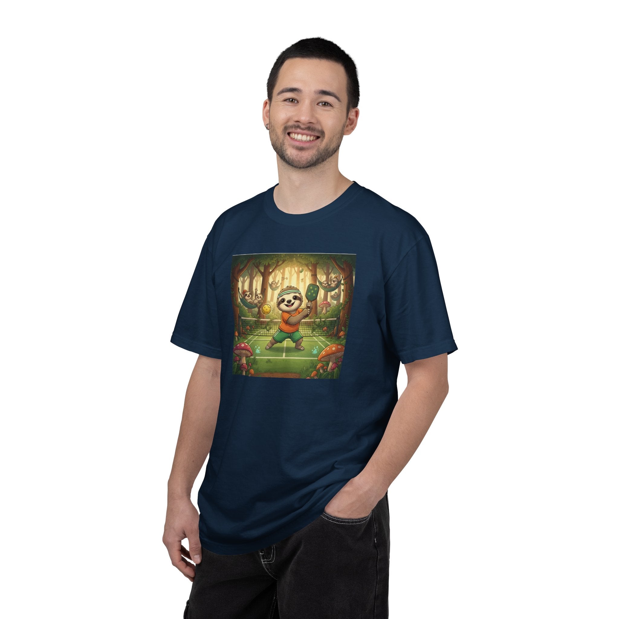 Sloth Pickleball Illustration T-shirt | Whimsical Forestcore Slow Living