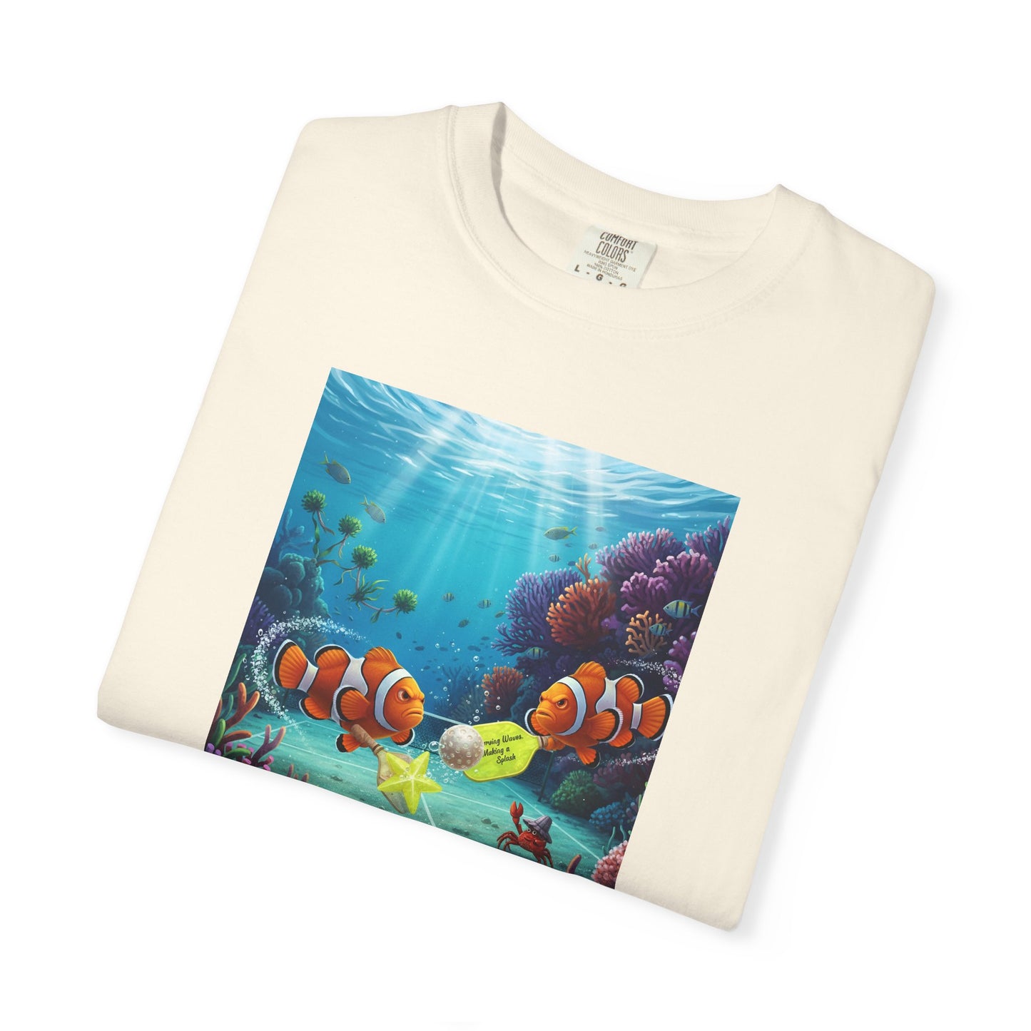 Clownfish Reef Scene T-shirt | Underwater Coral Ocean Illustration