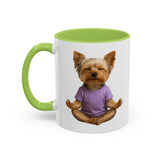 Meditating Yorkshire Terrier Mug | Accent Coffee Mug 11oz 15oz