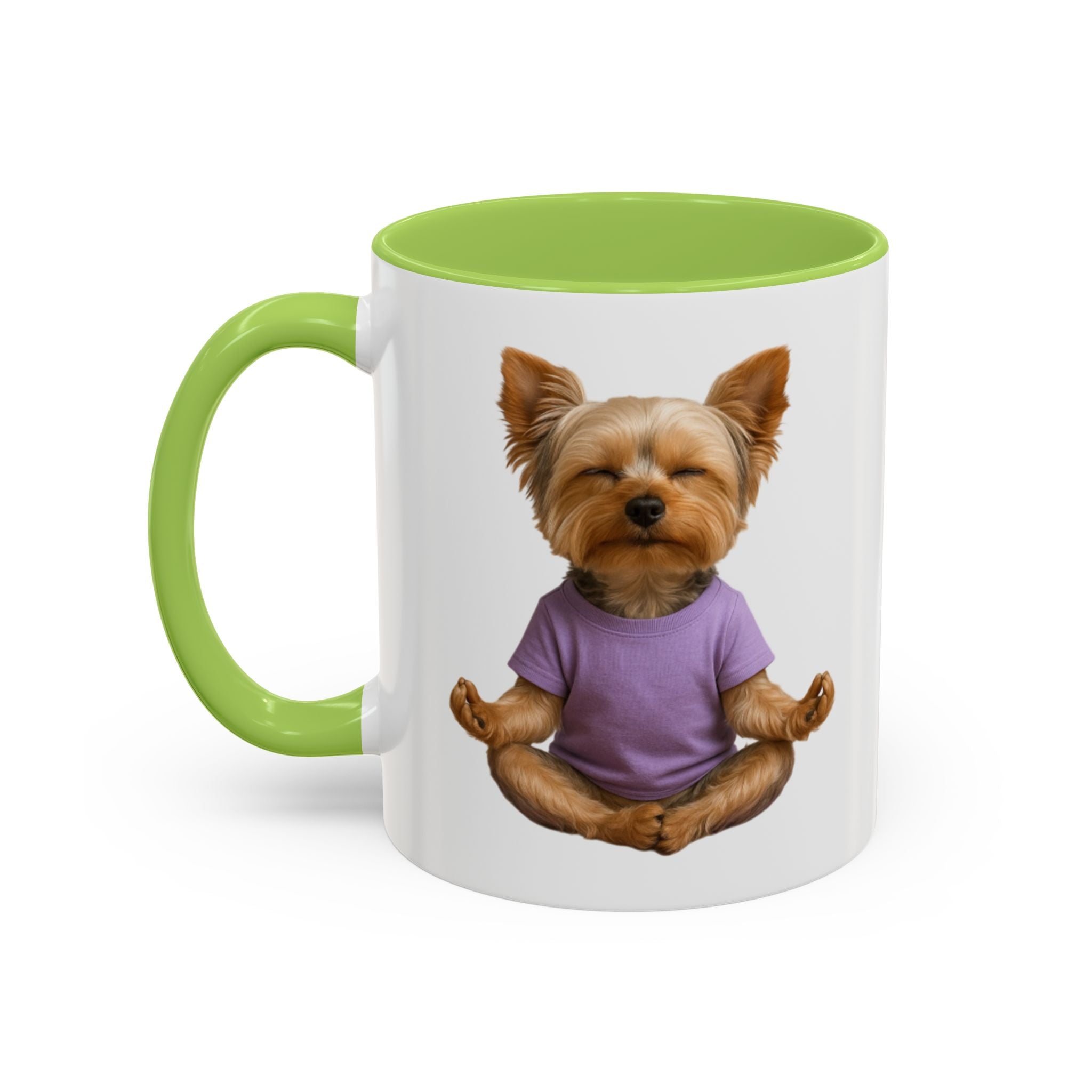 Meditating Yorkshire Terrier Mug | Accent Coffee Mug 11oz 15oz