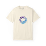Blue Purple Butterfly Wreath T-shirt | Floral Circle Tee