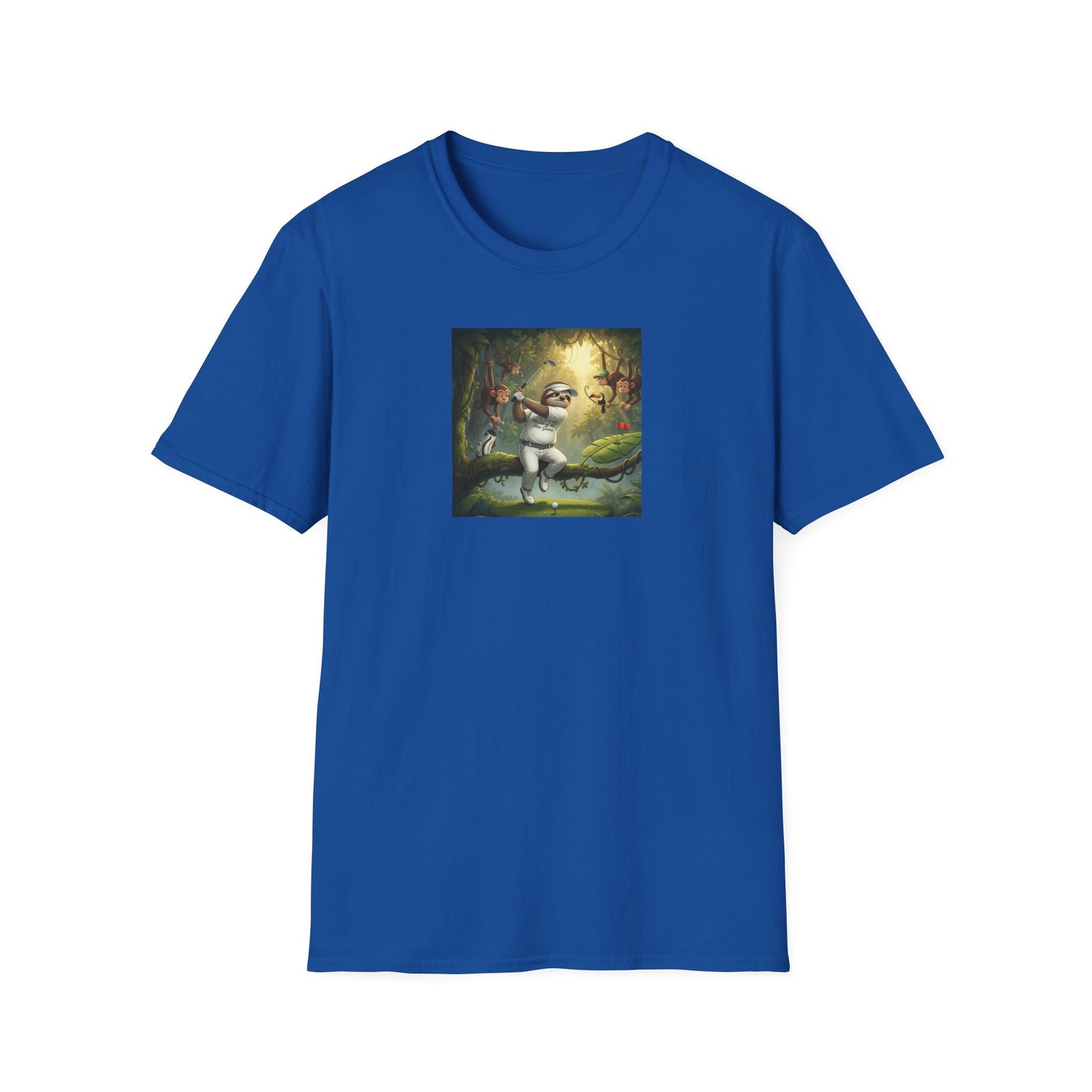 Slow Living Sloth Golfer T-Shirt | Zen Sportswear Tropical Golf Silas