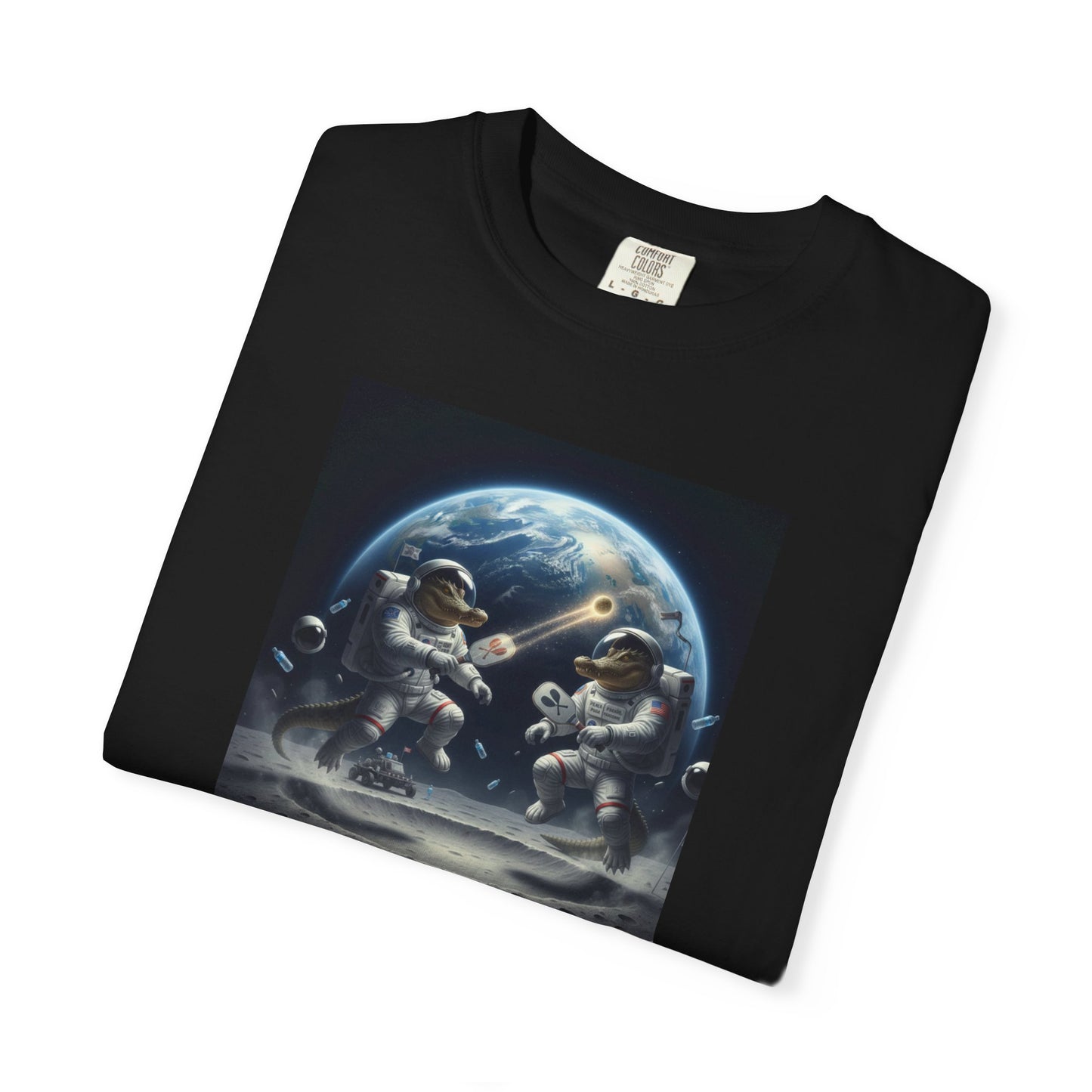 Gator Lunar Pickleball  T-shirt | Earth Background, Spacewalk Illustration