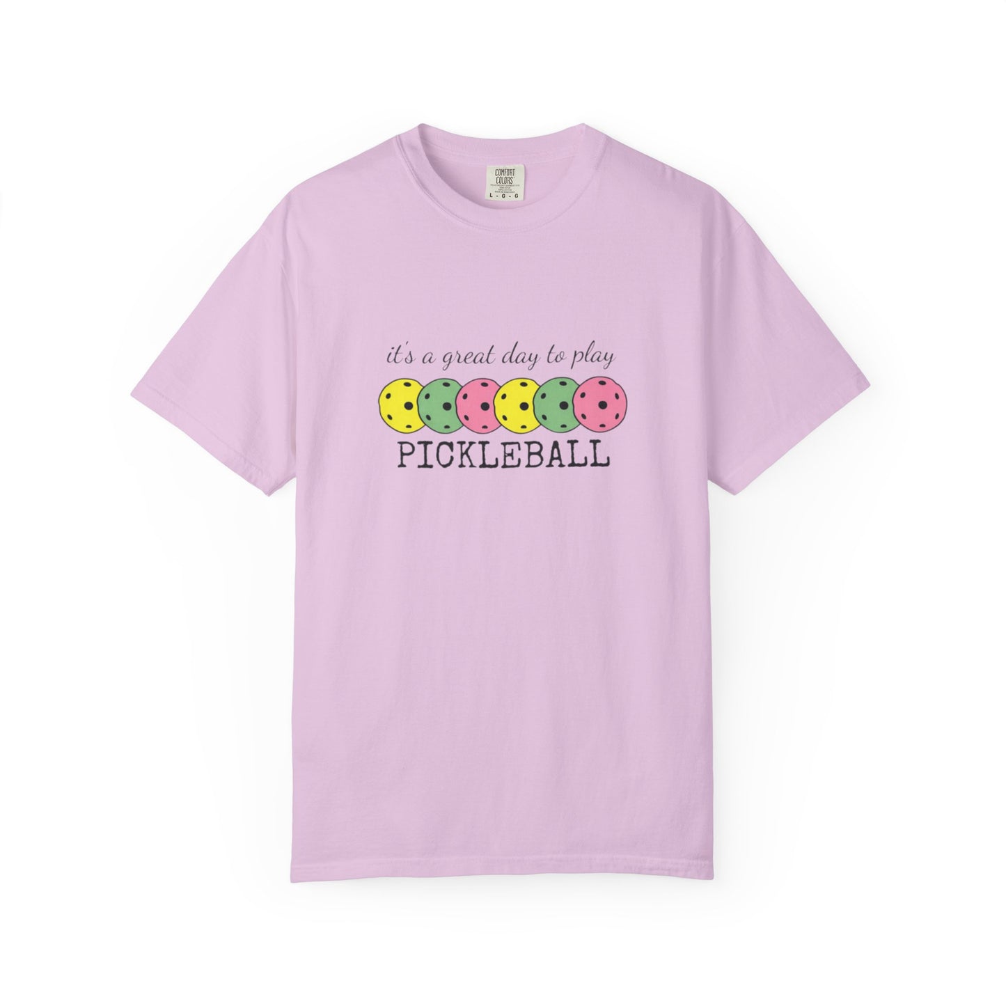 It's a Great Day to Play Pickleball T-Shirt | Colorful Pickleball Paddles Tee