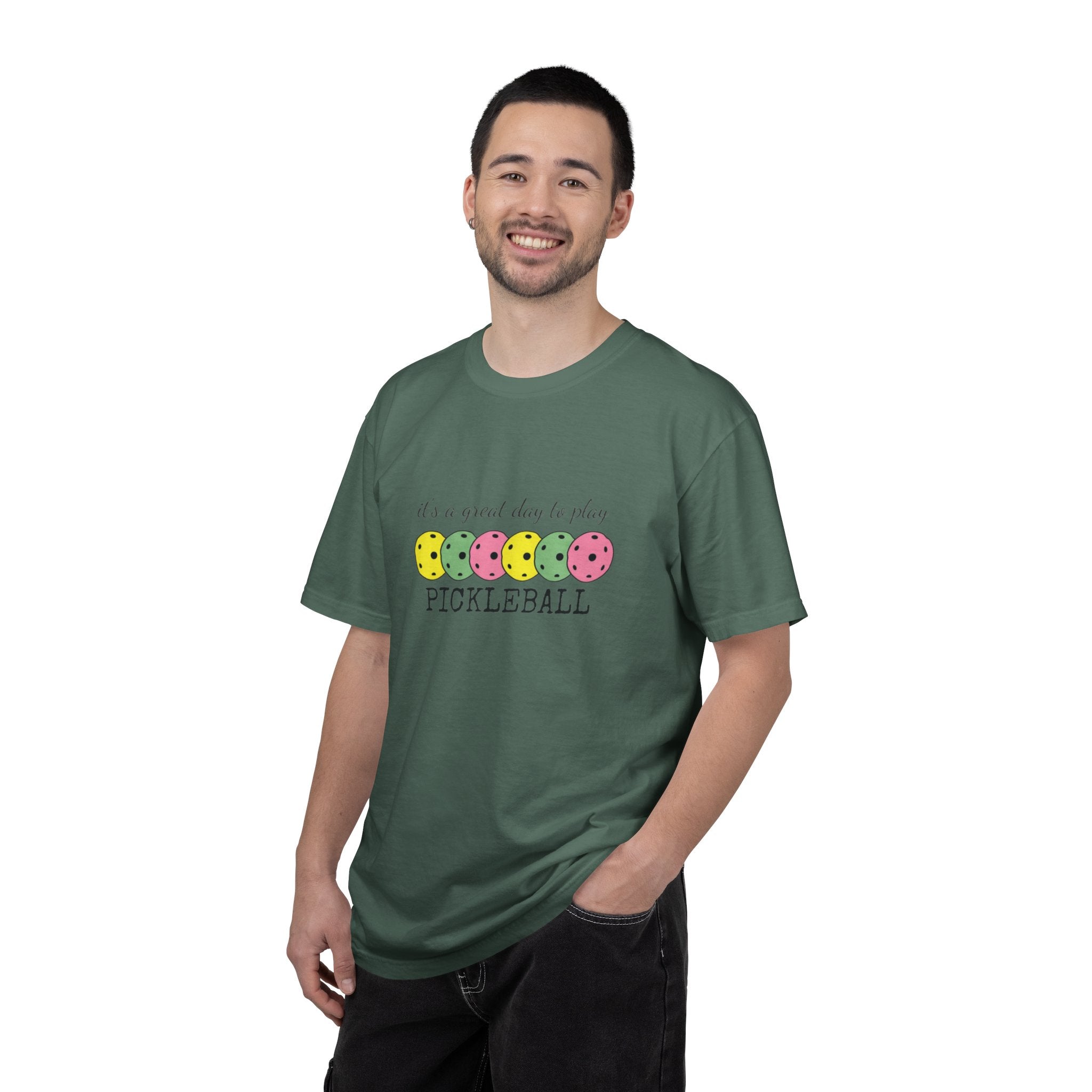 It's a Great Day to Play Pickleball T-Shirt | Colorful Pickleball Paddles Tee