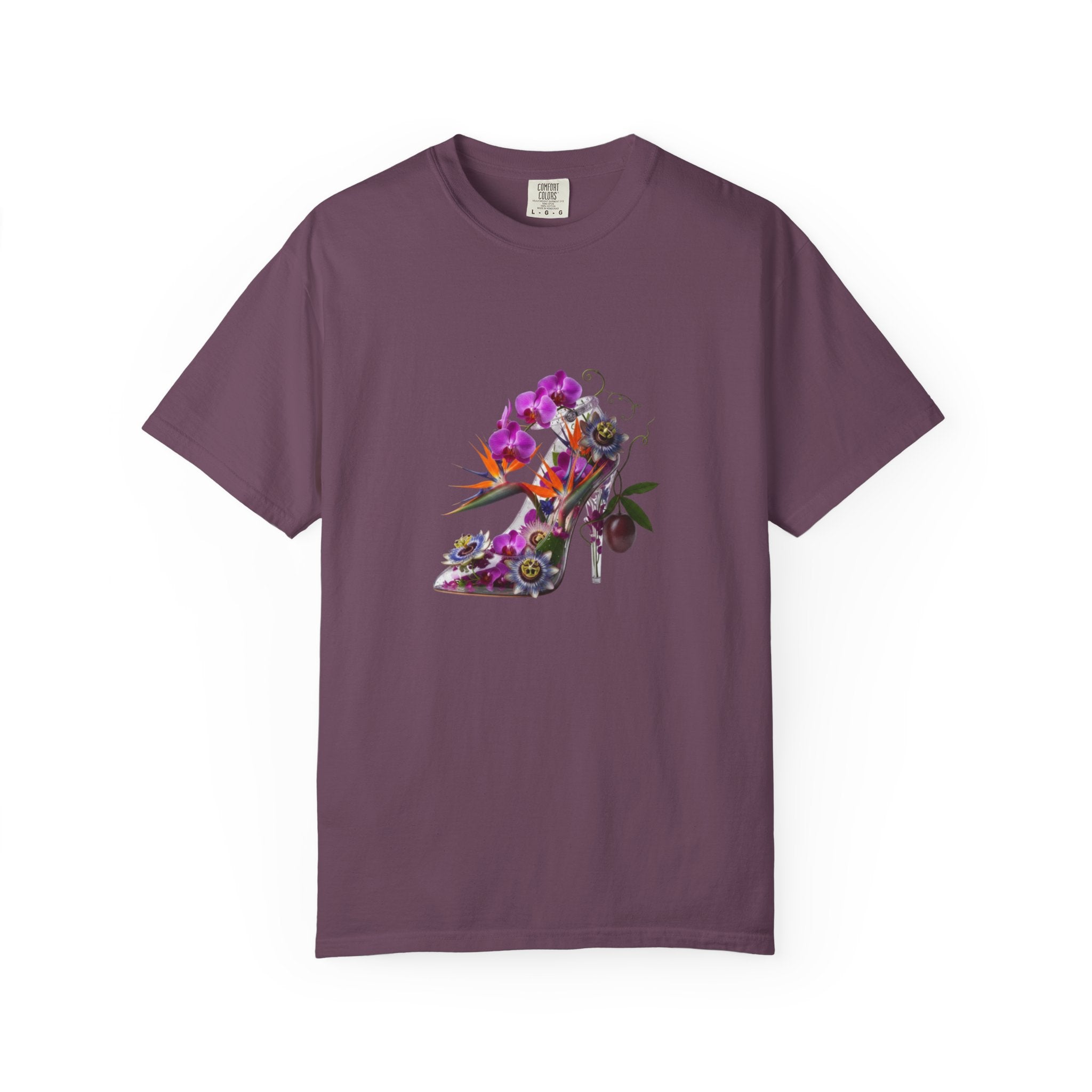 Floral High Heel Shoe T-shirt | Botanical Stiletto Graphic