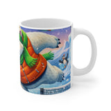 Arctic Pickleball Club Polar Bear Mug | Penguin & Walrus Winter Scene