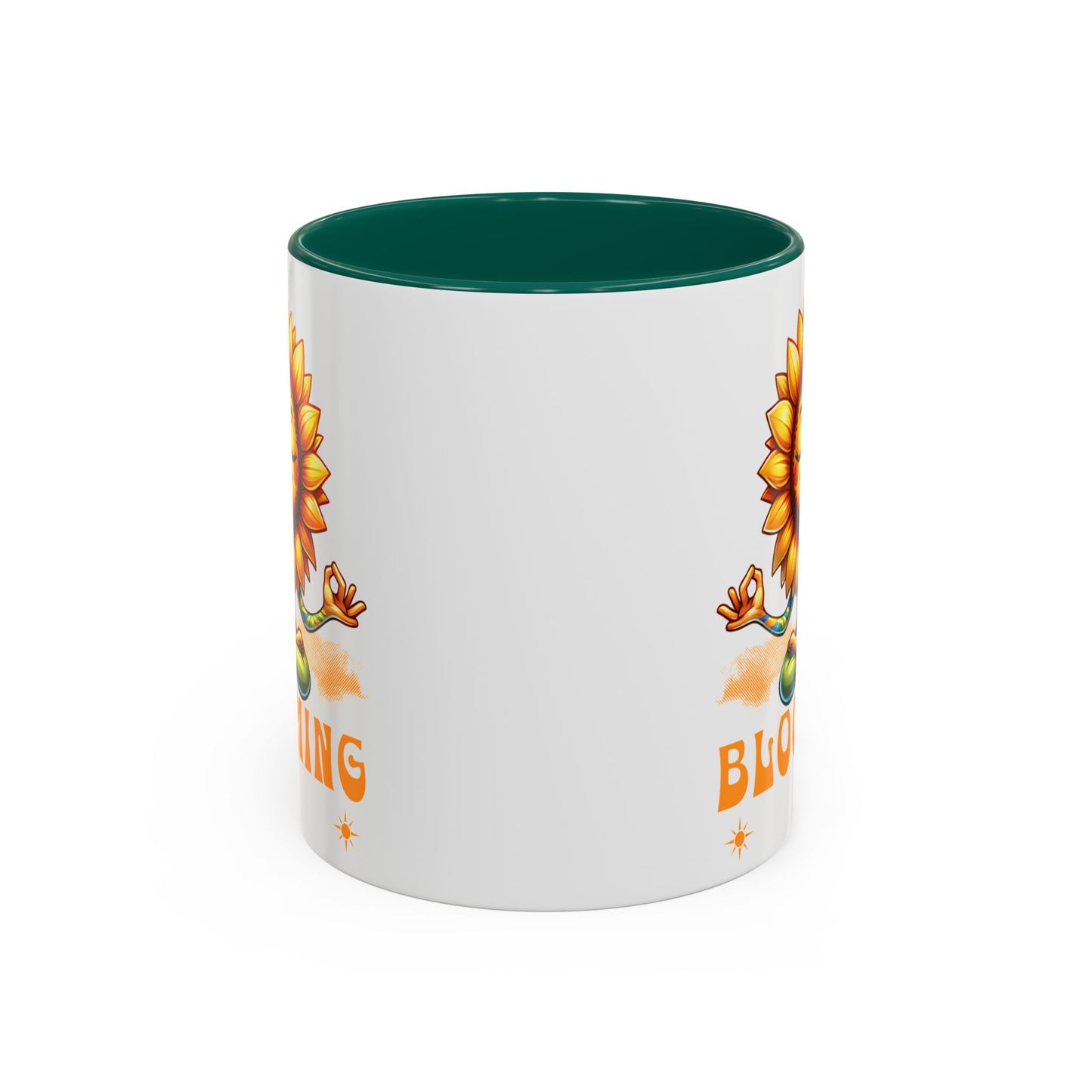 Blooming Sunflower Mug | Yoga Meditating Sunflower Ceramic Mug