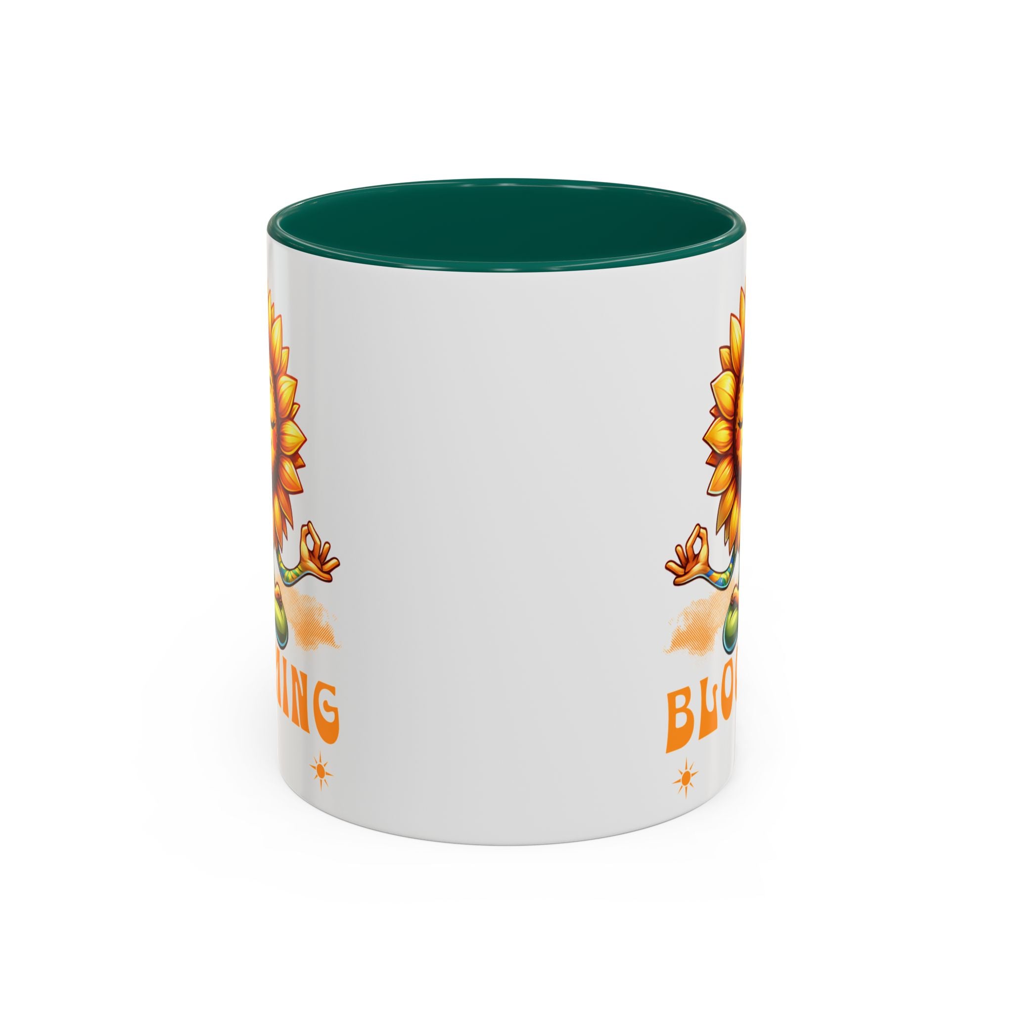 Blooming Sunflower Mug | Yoga Meditating Sunflower Ceramic Mug