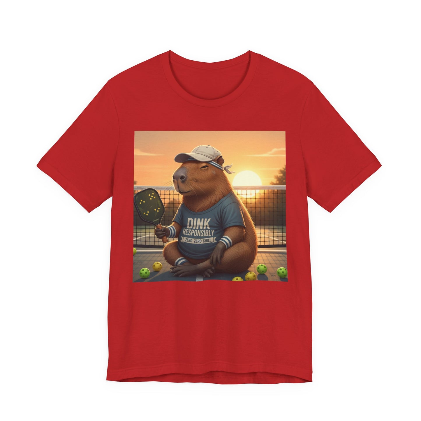 Dink Responsibly Pickleball Capybara Tee | Funny Animal Sports Art