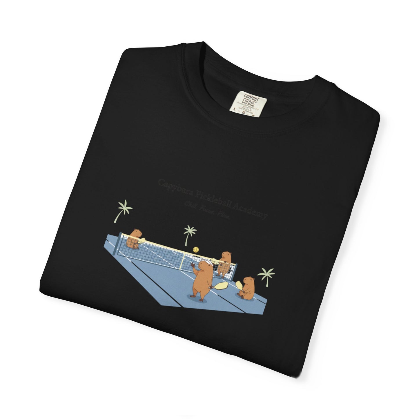 Capybara Pickleball Academy T-shirt | Capybara Cartoon Pickleball Design