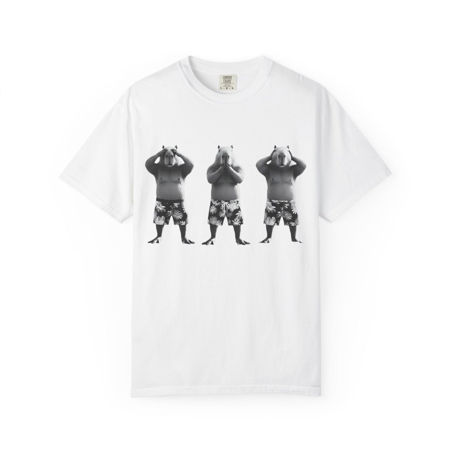 Capybara See No Evil Speak No Evil Hear No Evil T-shirt | Three Monkeys Graphic