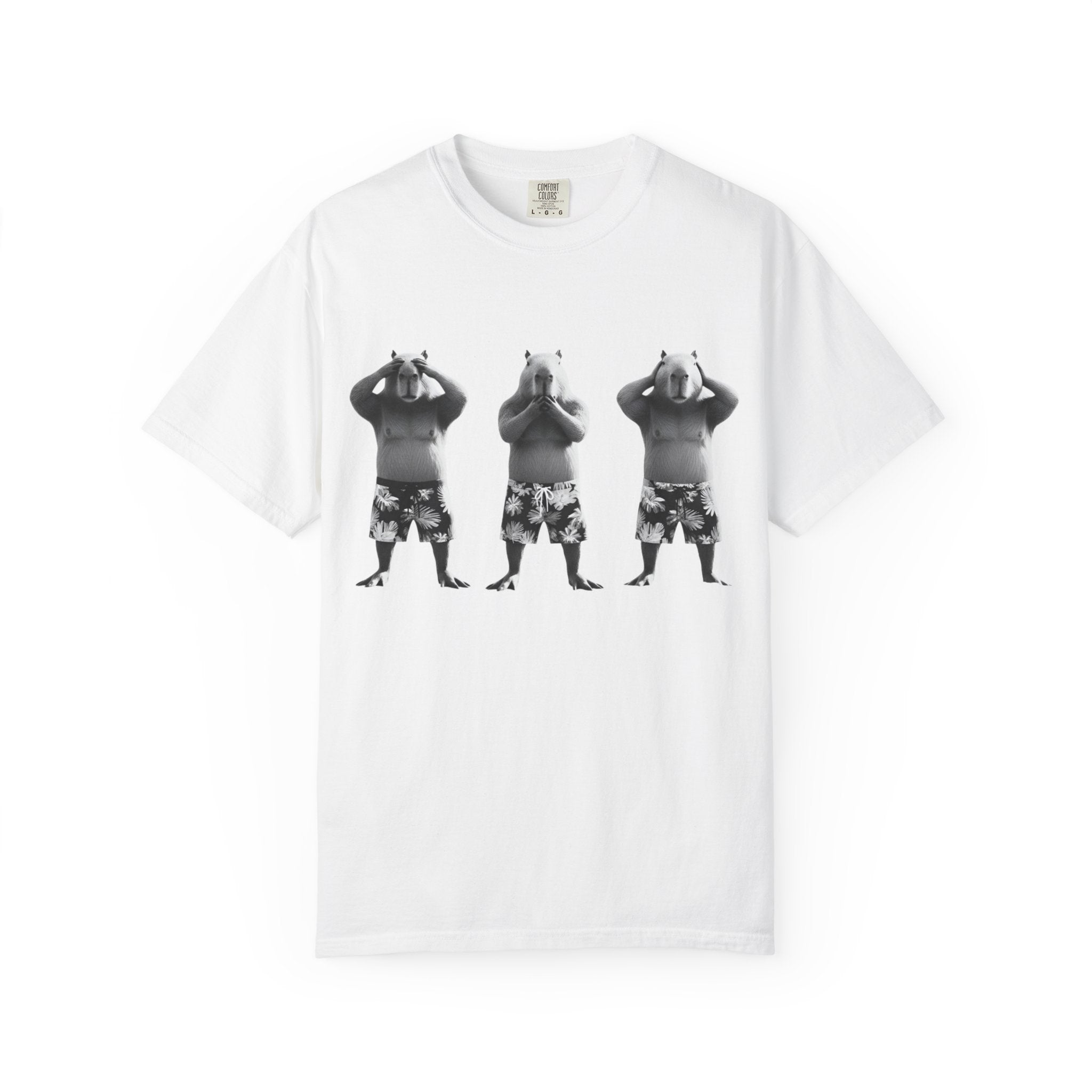 Capybara See No Evil Speak No Evil Hear No Evil T-shirt | Three Monkeys Graphic