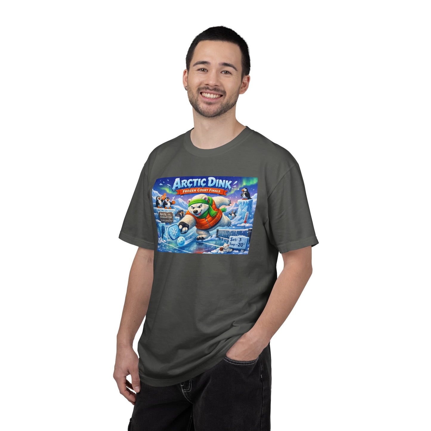 Arctic Dink Polar Bear Pickleball T-Shirt | Retro Game Art