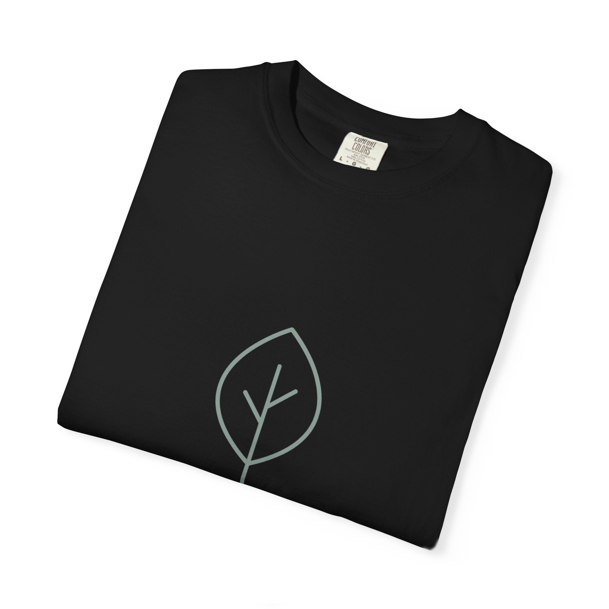 Minimal Green Leaf icon T-Shirt | Eco Nature Graphic Tee