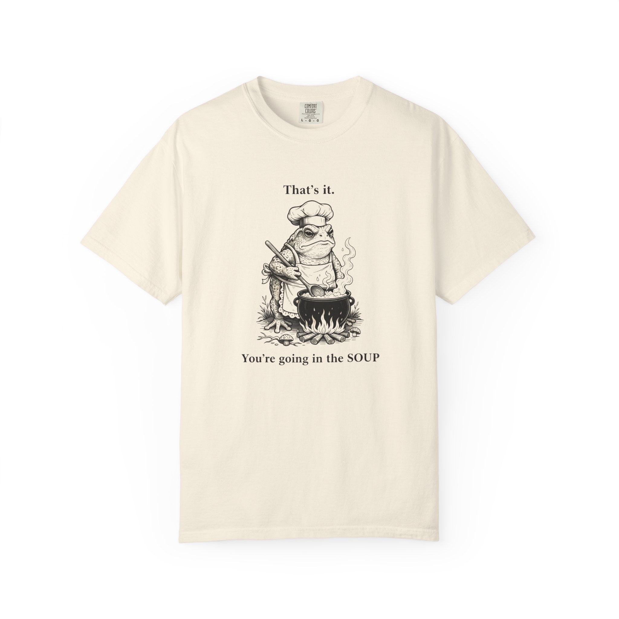 Funny Chef Frog Soup T-shirt | Toad Cooking Quote Tee
