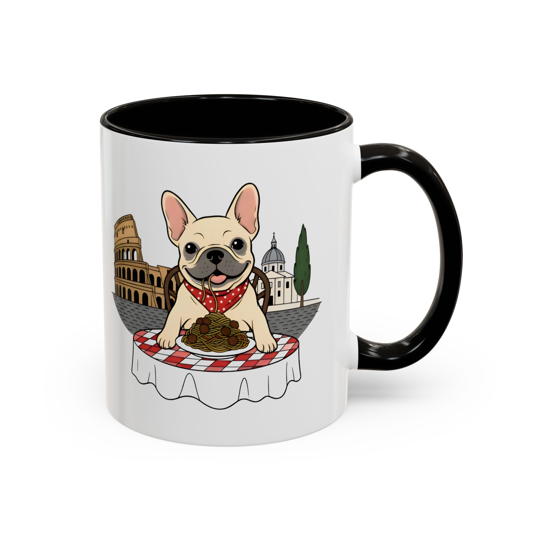 French Bulldog Pasta in Rome Mug | Ceramic Coffee Cup