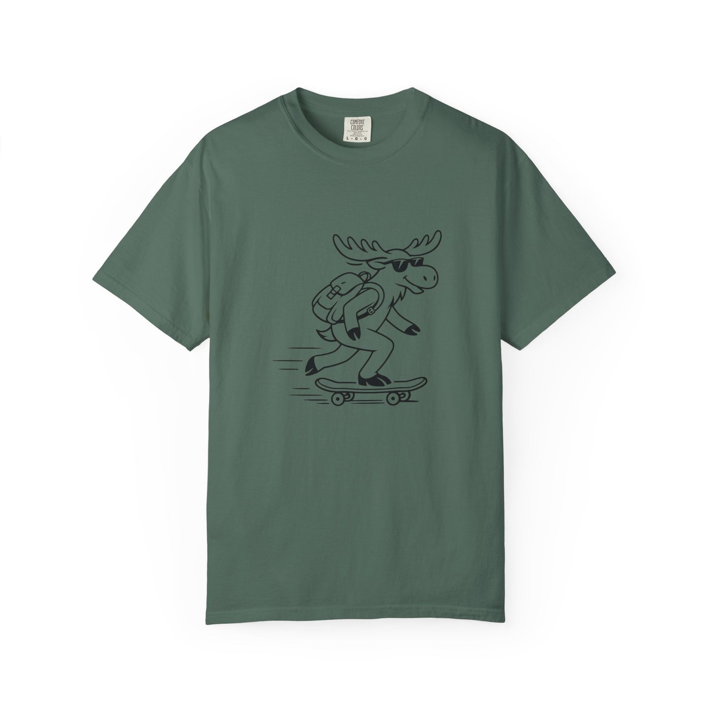Skateboarding Moose T-shirt | Skateboard Cartoon Graphic Tee