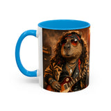 Rockstar Capybara with Guitar Mug | Color Accent Coffee Cup 11oz 15oz