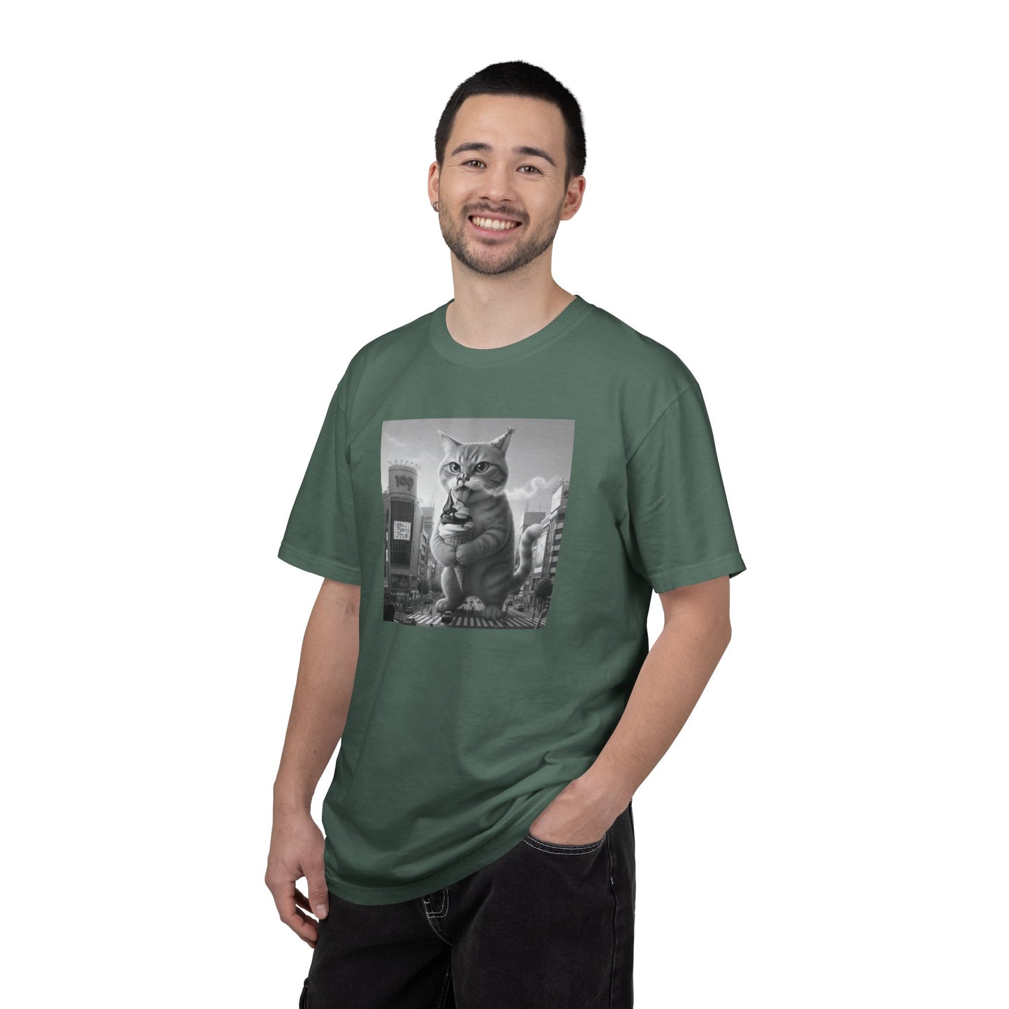 Purr-zilla van Scoop Unisex Garment-Dyed T-shirt