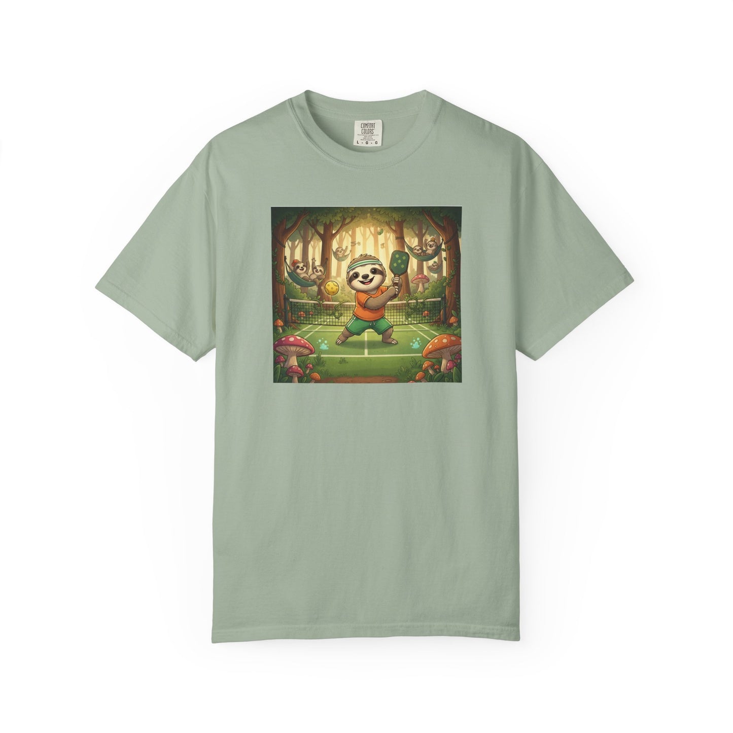 Sloth Pickleball Illustration T-shirt | Whimsical Forestcore Slow Living