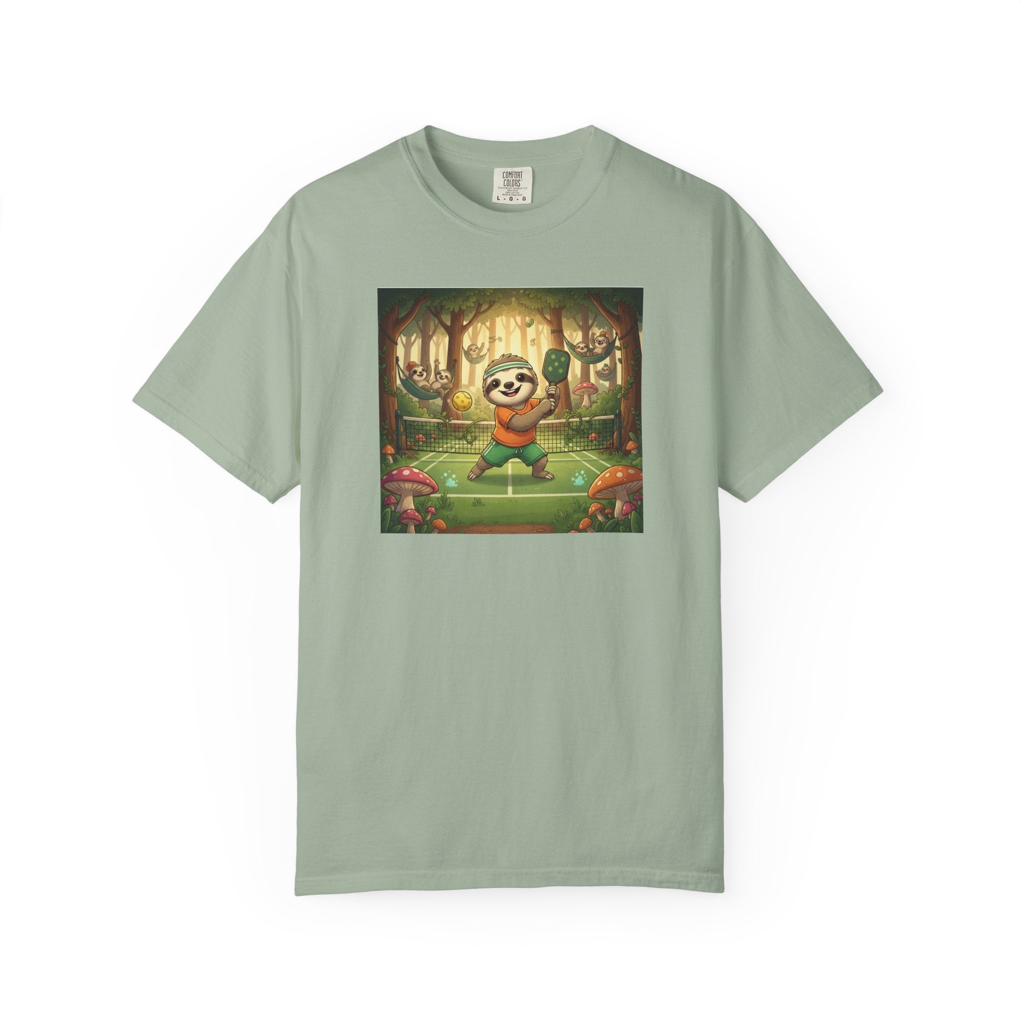 Sloth Pickleball Illustration T-shirt | Whimsical Forestcore Slow Living