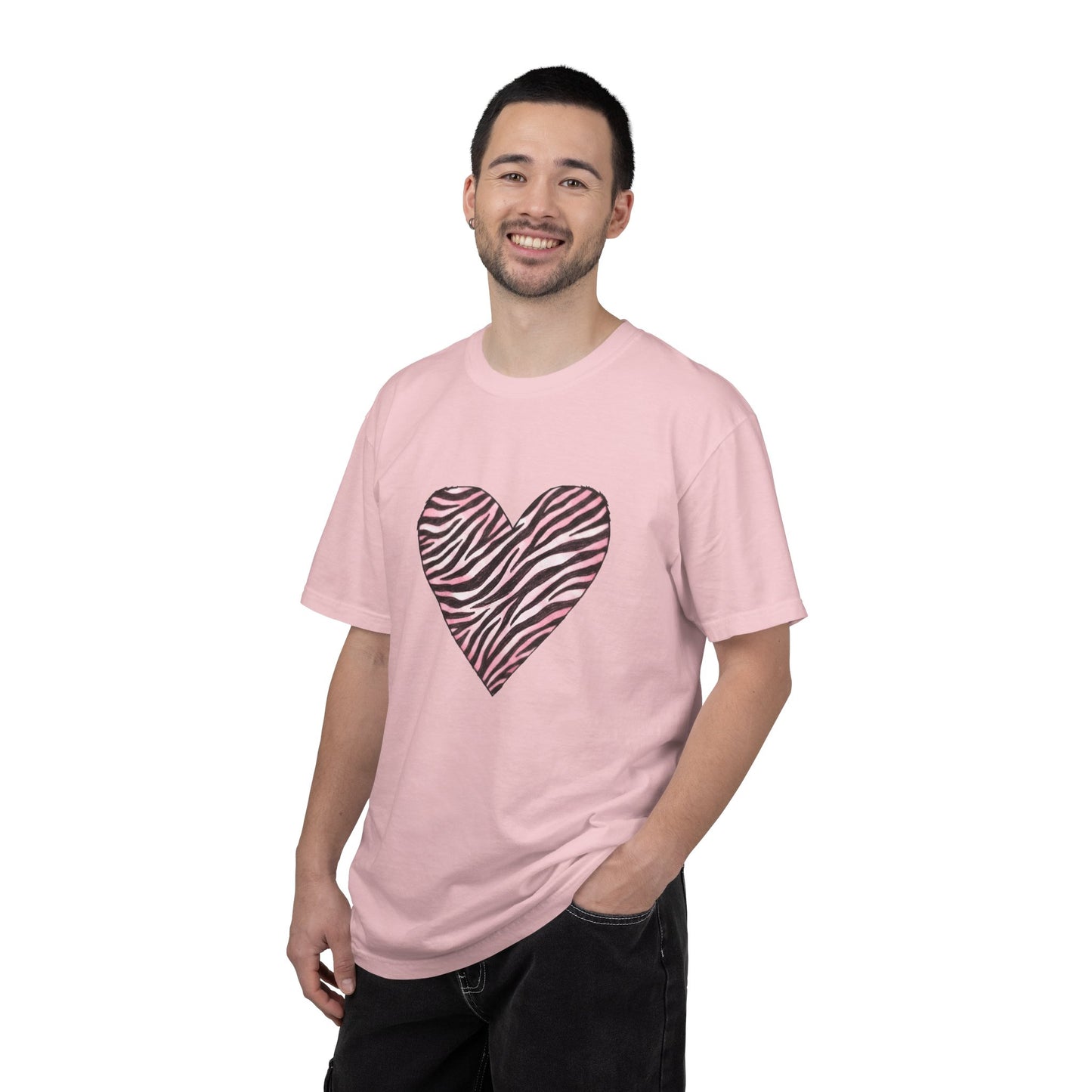 Pink Heart Zebra T-shirt | Romantic Zebra Heart Design
