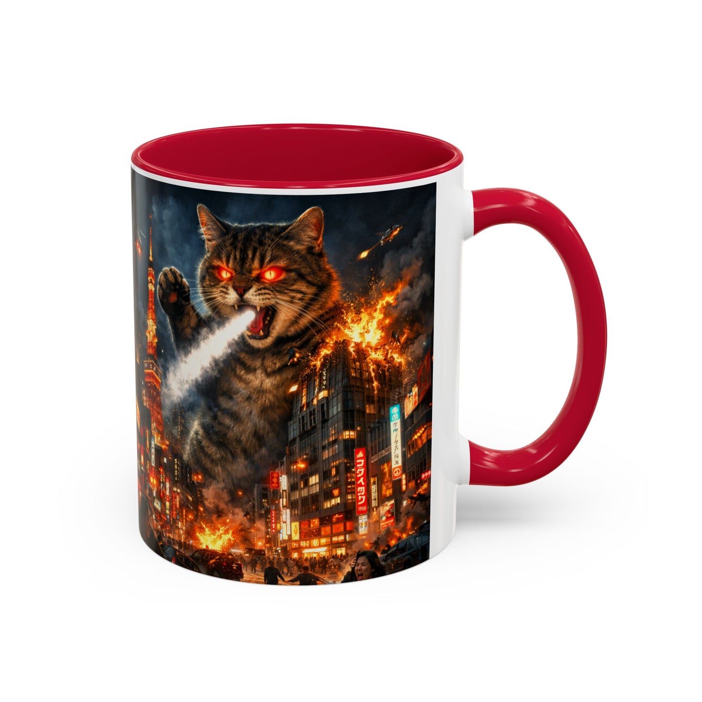 Catzilla Tokyo Cityscape Mug | Color Interior 11oz 15oz