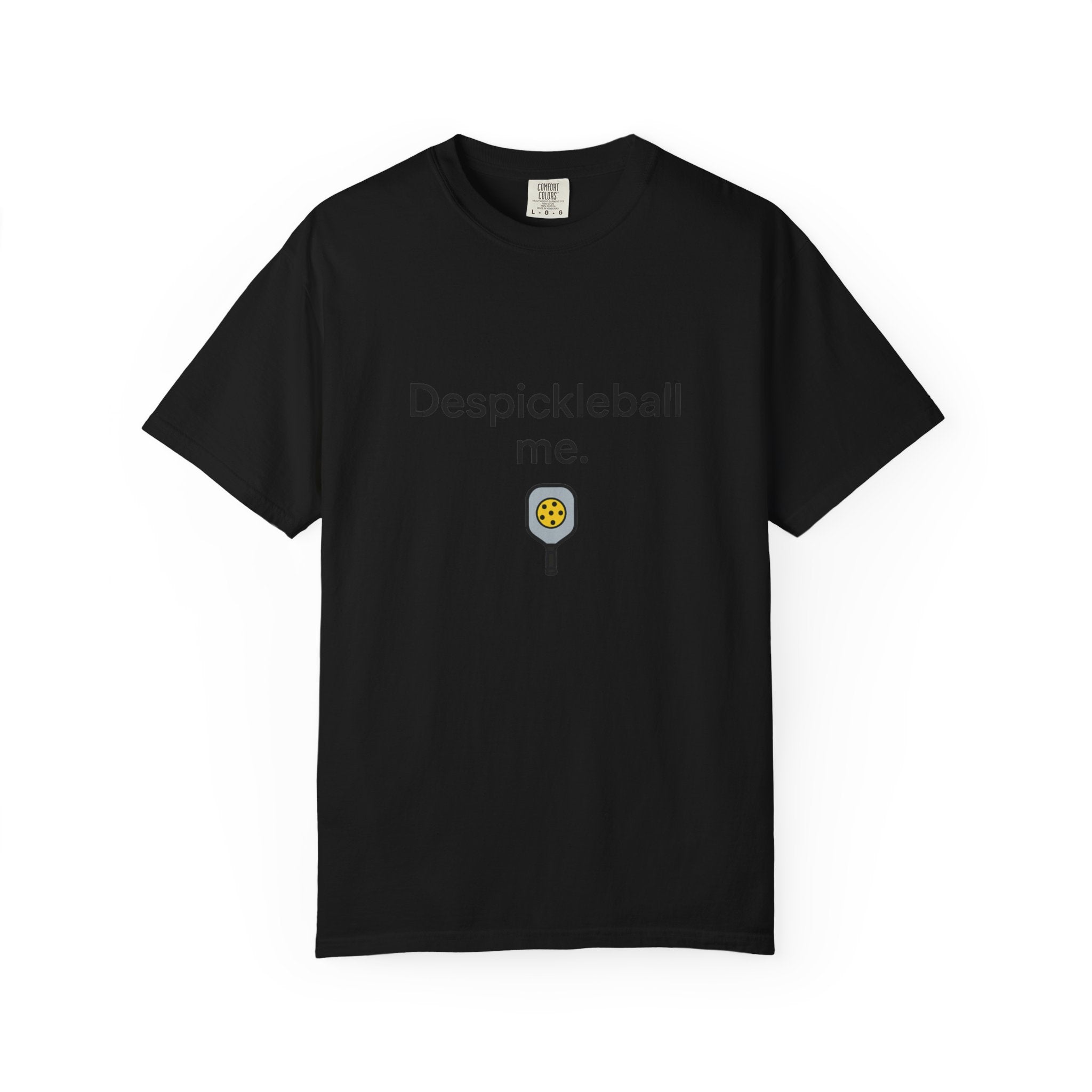 Despickleball Me pickleball graphic T-shirt | pickle paddle logo tee