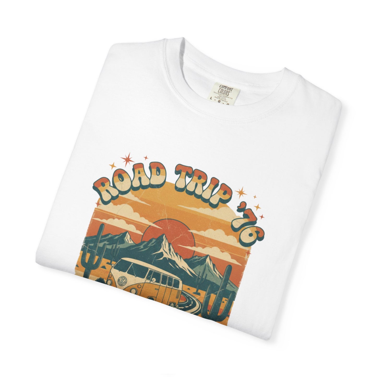 Road Trip '76 T-shirt | Vintage Camper Van Sunset Graphic